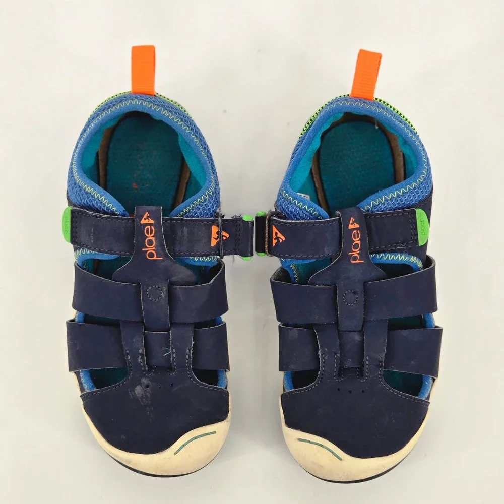 Plae Kids Sam 2.0 Navy Blue Water Friendly Outdoor Sports Sandals Shoes Size 2